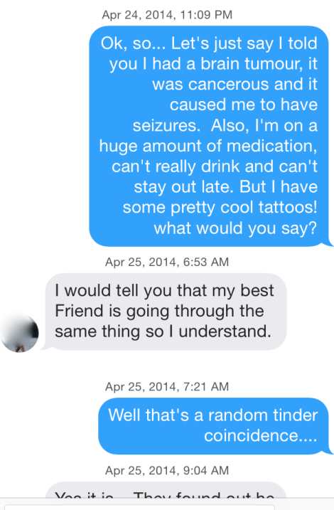 It's a small world on Tinder, I guess...