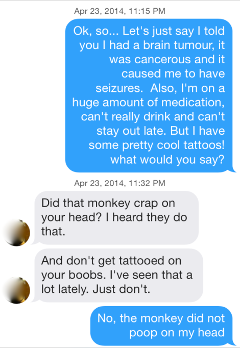 Boobs and monkeys. Guys are really focused on those things. 